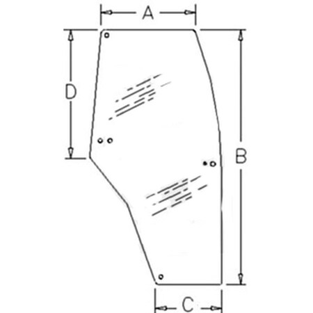 Glass, Door, RH Fits InternationalCaseIH CX100 CX50 CX60 CX70